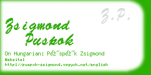 zsigmond puspok business card